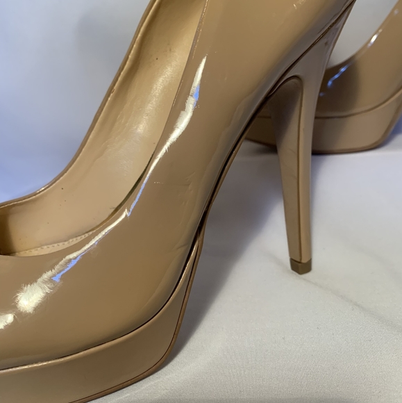 Jessica Simpson nude Heels stiletto platform pumps patent leather size 10 - Picture 3 of 11